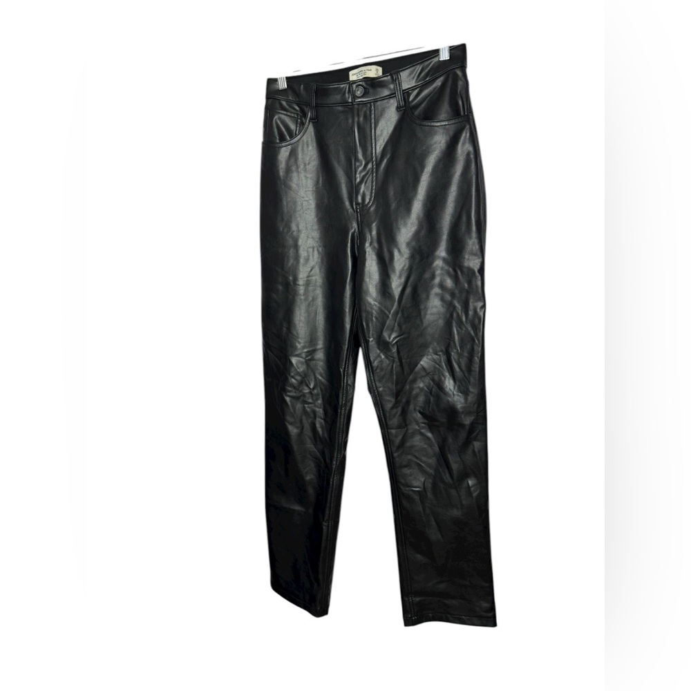 Abercrombie & Fitch The Ankle Straight Ultra High Rise Vegan Leather Pant 29 8L